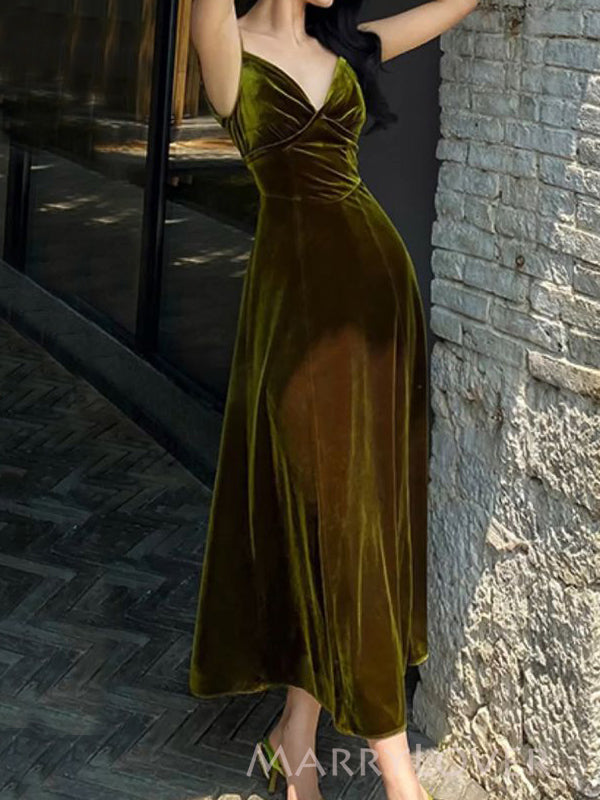 Gorgeous Velvet V-neck Long Evening Prom Dresses, A-line Prom Dress, M MarryLover Gorgeous Velvet V-neck Long Evening Prom Dresses, A-line Prom Dress, M MarryLover