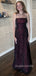 Gorgeous Spaghetti Straps Black Long Evening Prom Dresses, MR9102