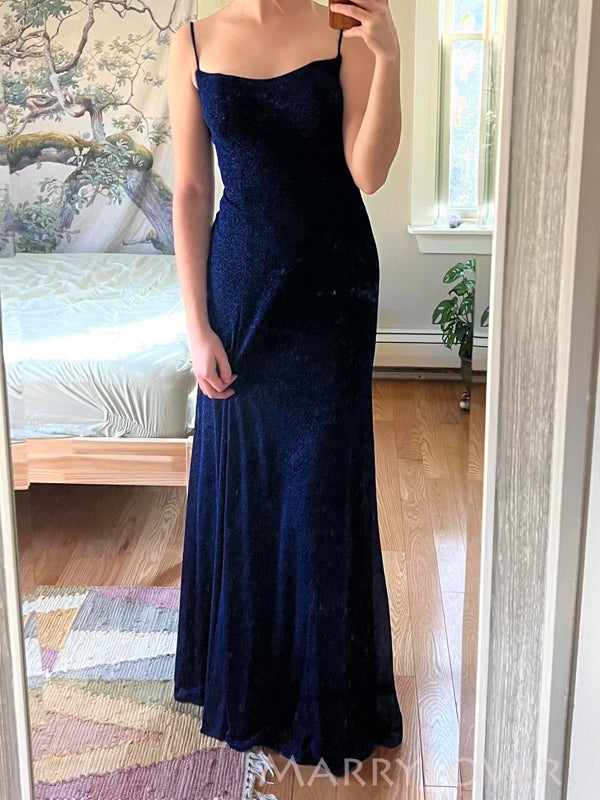 Simple Navy Blue Sheath Side Slit Long Evening Prom Dresses, MR9223 MarryLover Simple Navy Blue Sheath Side Slit Long Evening Prom Dresses, MR9223 MarryLover