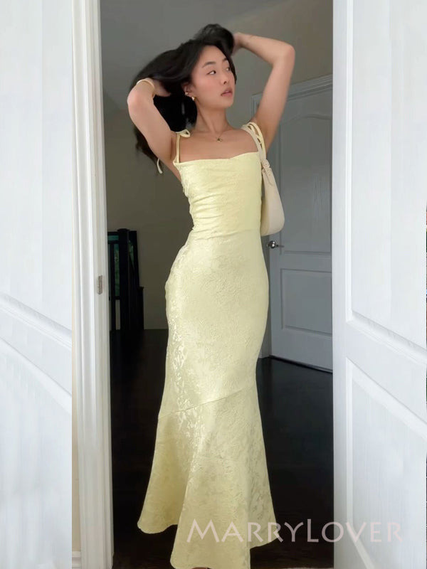 Formal Yellow Mermaid Spaghetti Straps Long Evening Prom Dresses, MR93 – MarryLover Formal Yellow Mermaid Spaghetti Straps Long Evening Prom Dresses, MR93 – MarryLover