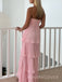 Pink Chiffon Sweetheart A-line Long Evening Prom Dresses, MR9392