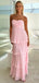 Pink Chiffon Sweetheart A-line Long Evening Prom Dresses, MR9392