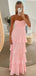 Pink Chiffon Sweetheart A-line Long Evening Prom Dresses, MR9392
