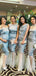 Mismatched Mermaid Satin Long Bridesmaid Dresses , MRB0003