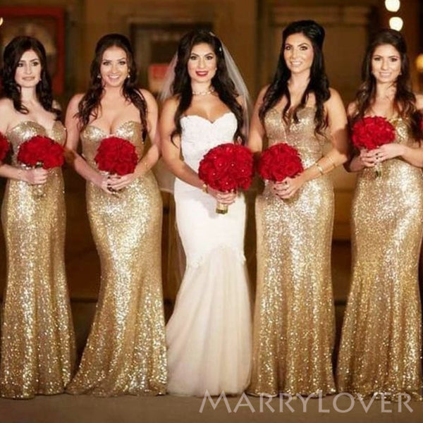 strapless gold sequin bridesmaid dresses Gold Bridesmaid Dresses tagged "dress" AlineBridal