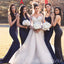 Mismatched Navy Blue Satin Mermaid Long Custom Bridesmaid Dresses , MRB0055