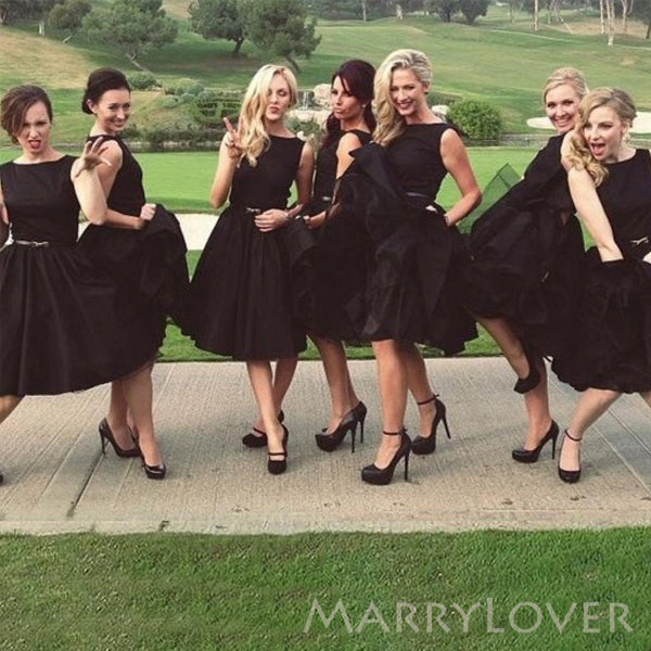 A-line Black Short Custom Bridesmaid Dresses, MRB0133 A-line Black Short Custom Bridesmaid Dresses, MRB0133
