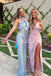 Simple Satin Mermaid Halter Long Cheap Bridesmaid Dresses, MRB0213