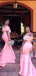 Pretty Pink Satin Appliques Mermaid Long Cheap Custom Bridesmaid Dresses, MRB0225