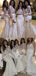 Two Pieces White Satin Mermaid Long Cheap Custom High-neck Bridesmaid Dresses, MRB0255