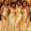 Mermaid Gold Sequins Mermaid Long Cheap Custom Mismatched Bridesmaid Dresses, MRB0289