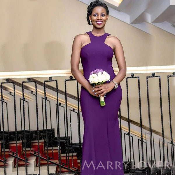 simple purple bridesmaid dresses Long Chiffon Bridesmaid Dress, Purple Off-Shoulder Bridesmaid Dress, Cheap Floor-Length Bridesmaid Dress, LB0539