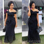 Elegant Black Mermaid Long Cheap Custom Bridesmaid Dresses, MRB0318