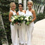 One Shoulder White Long Cheap Custom Bridesmaid Dresses, MRB0320