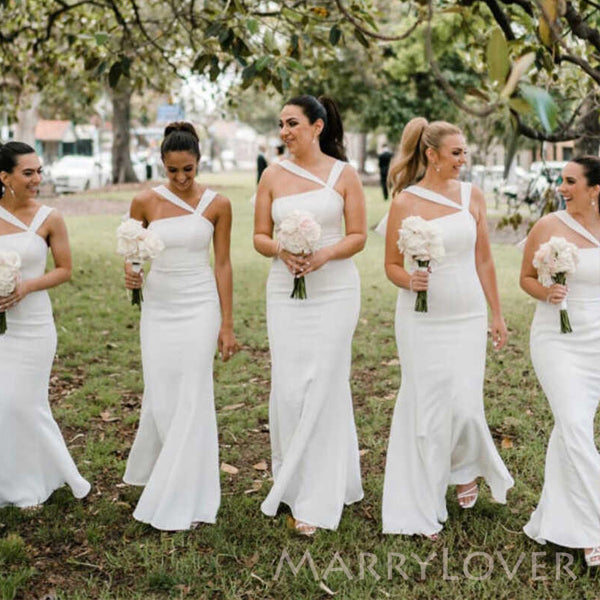 Mermaid White Long Cheap Custom Bridesmaid Dresses, MRB0340 MarryLover Mermaid White Long Cheap Custom Bridesmaid Dresses, MRB0340 MarryLover