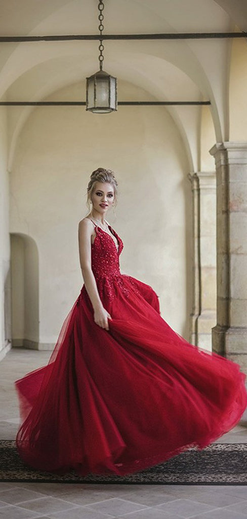 A-line Spaghetti Straps Cheap Evening Prom Dresses, Sweet 16 Prom Dresses, OL087