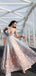 Elegant A-line V Neck Applique Custom Prom Dresses,Sweet 16 Prom Dresses, OL020