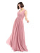 A-line V-neck Sleeveless Chiffon Bridesmaid Dresses