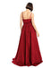 V-neck Straps Lace Appliques Prom Dresses
