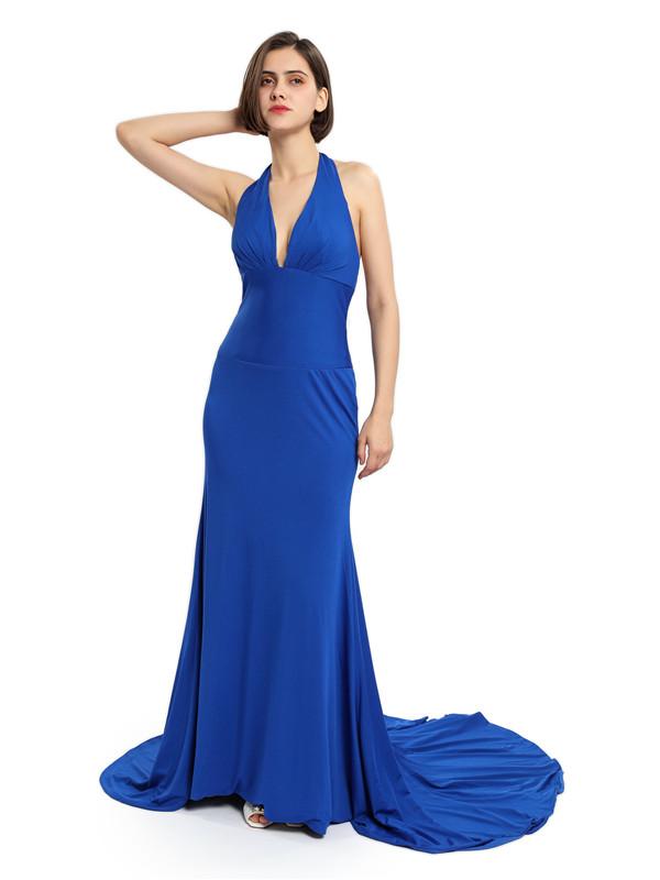 Mermaid Halter Deep V-neck Bridesmaid Dresses