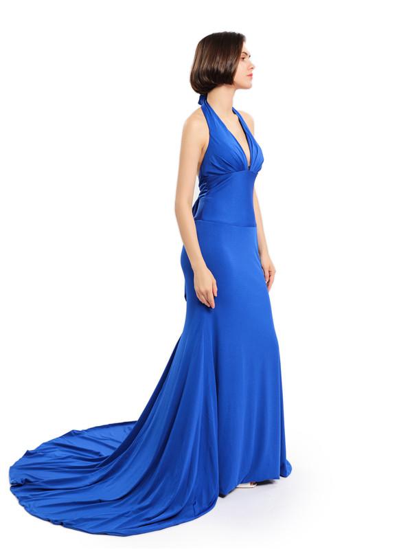 Mermaid Halter Deep V-neck Bridesmaid Dresses