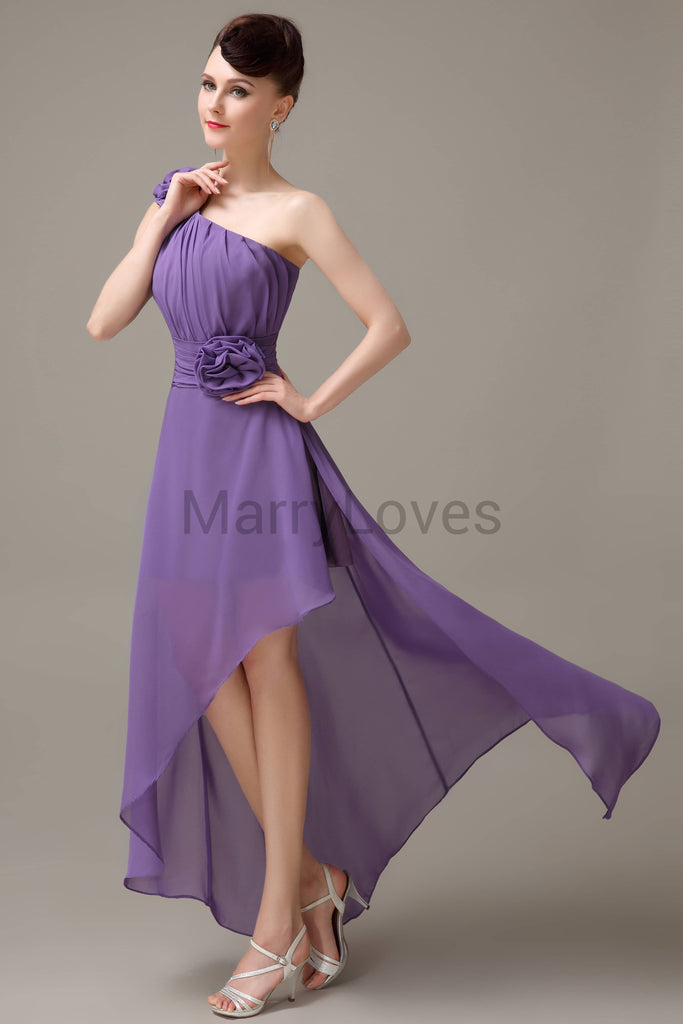 One Shoulder Chiffon Bridesmaid Dresses