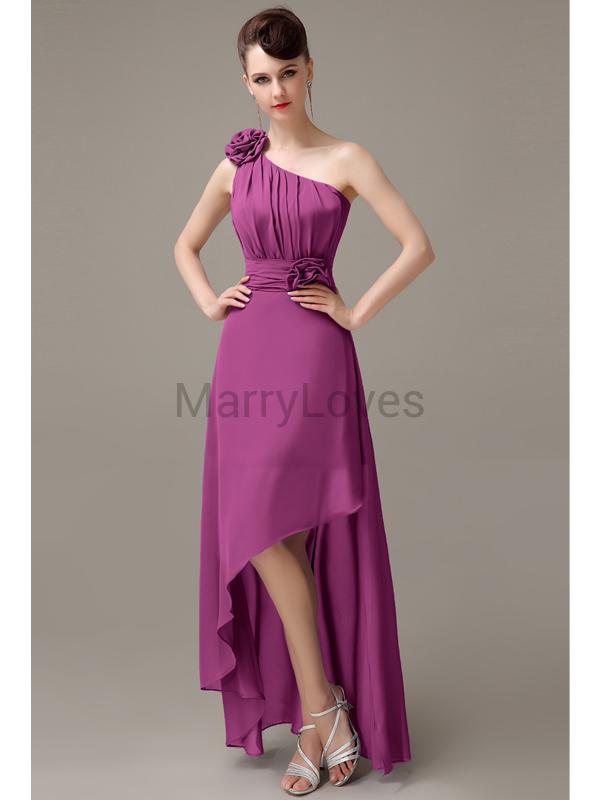 One Shoulder Chiffon Bridesmaid Dresses