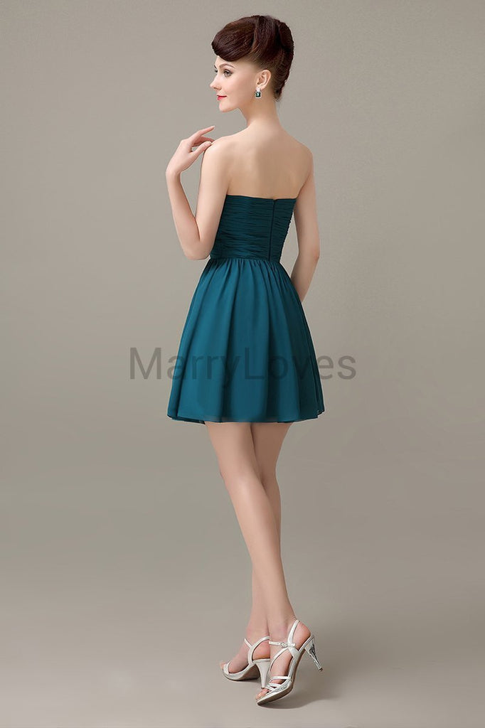 Sweetheart Chiffon Short Bridesmaid Dresses