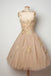 Champange Sleeveless Unique Applique Mini Short Homecoming Dresses, BG51604 - Bubble Gown