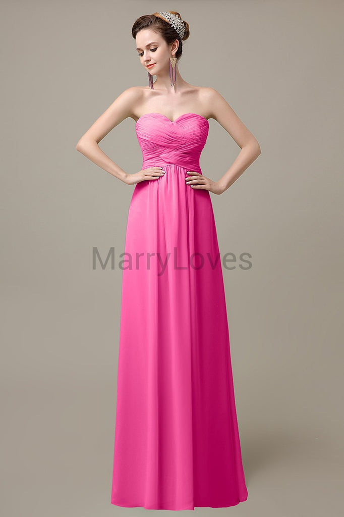 Sweetheart Sleeveless Chiffon Bridesmaid Dresses