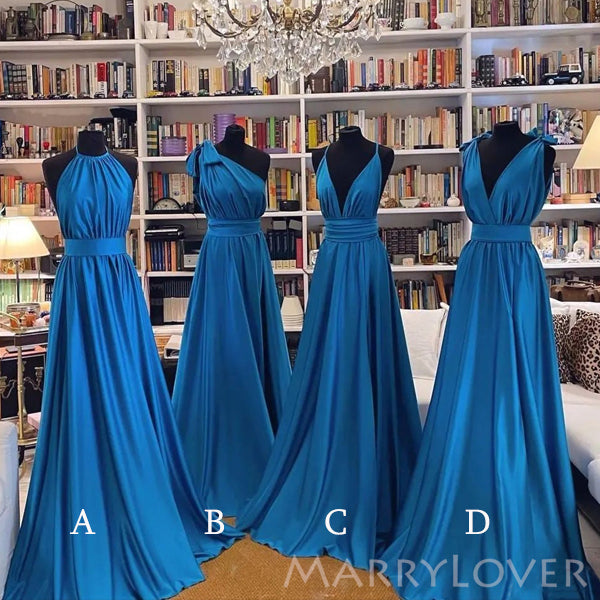Mismatched Royal Blue A-line Long Custom Bridesmaid Dresses , BN1195 MarryLover Mismatched Royal Blue A-line Long Custom Bridesmaid Dresses , BN1195 MarryLover