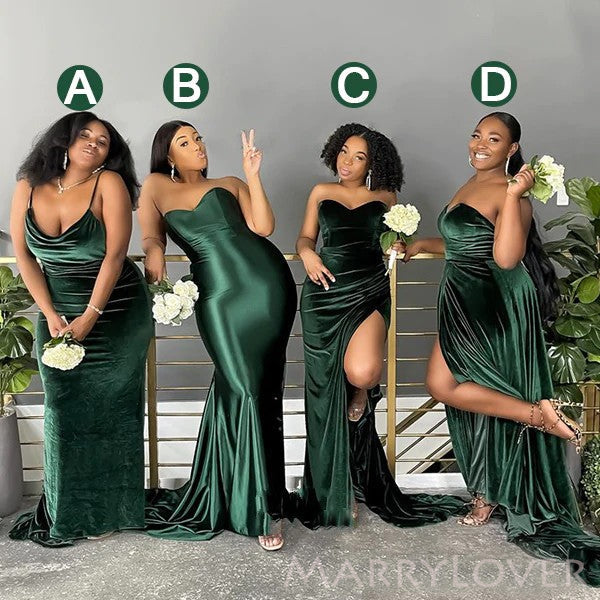 Simple Mismatched Dark Green Long Custom Bridesmaid Dresses , BN1209 MarryLover Simple Mismatched Dark Green Long Custom Bridesmaid Dresses , BN1209 MarryLover