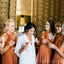 A-line Burnt Orange Halter Long Custom Bridesmaid Dresses , BN1284