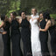 Sexy Halter Black Long Mermaid Custom Bridesmaid Dresses , BN1312