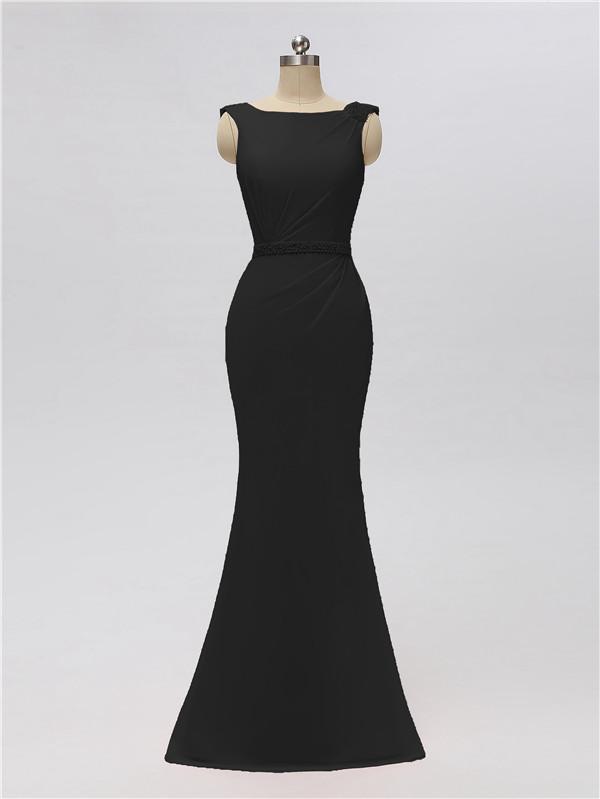 Mermaid Bateau Chiffon Floor Length Bridesmaid Dresses