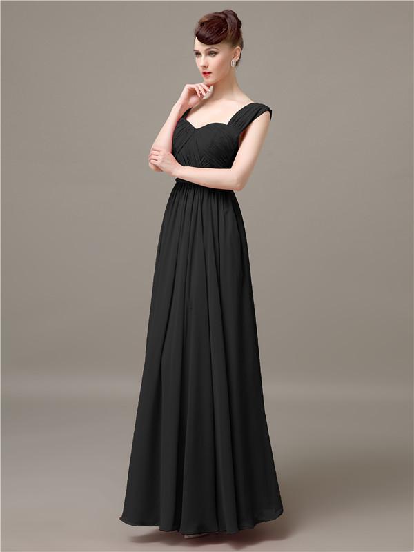 Square Chiffon Floor-Length Bridesmaid Dresses