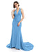 Mermaid Halter Deep V-neck Bridesmaid Dresses