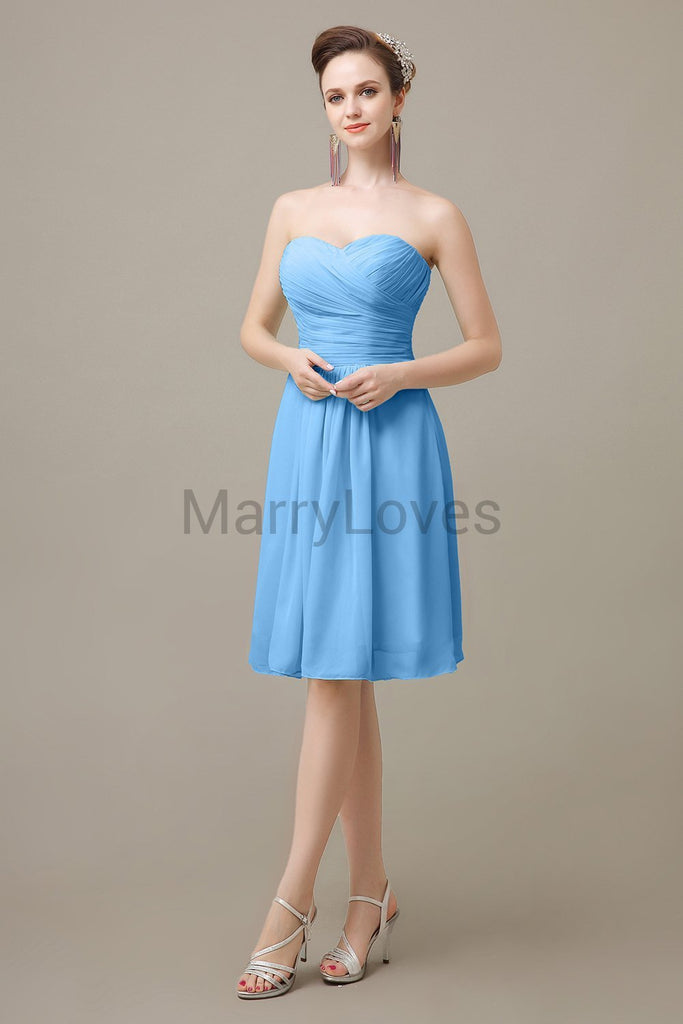 Sweetheart Chiffon Pleats Bridesmaid Dresses