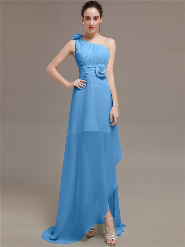 One Shoulder Flowers Bridesmaid Dresses