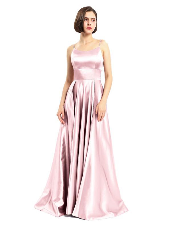 A-line Spaghetti Straps Simple Prom Dresses