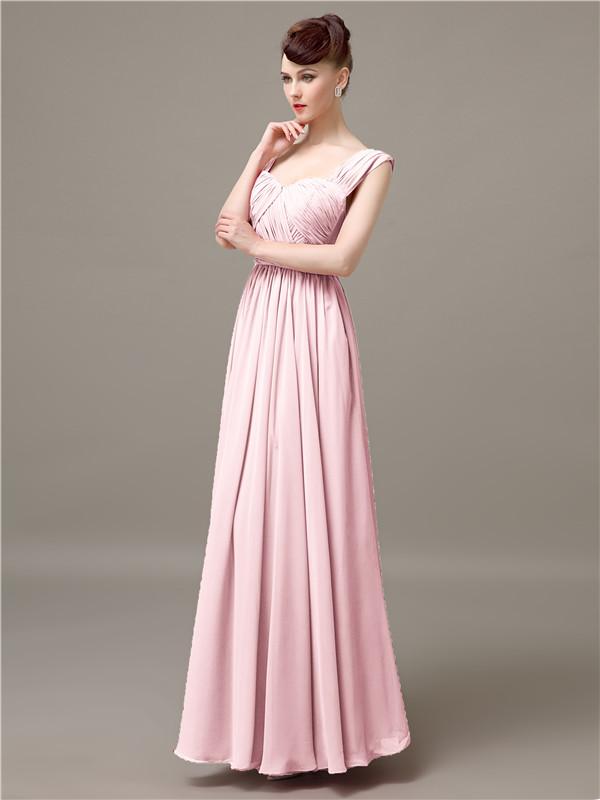 Square Chiffon Floor-Length Bridesmaid Dresses