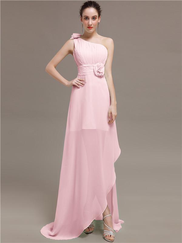 One Shoulder Flowers Bridesmaid Dresses