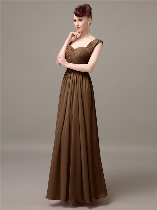 Square Chiffon Floor-Length Bridesmaid Dresses