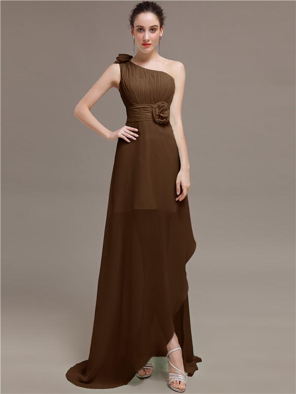 One Shoulder Flowers Bridesmaid Dresses