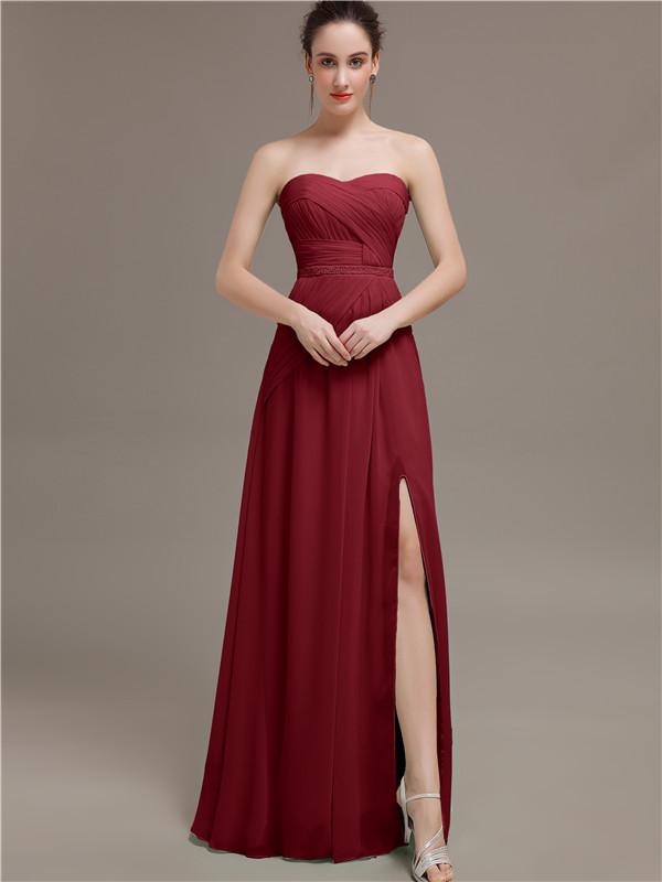 Sweetheart Split Side Bridesmaid Dresses