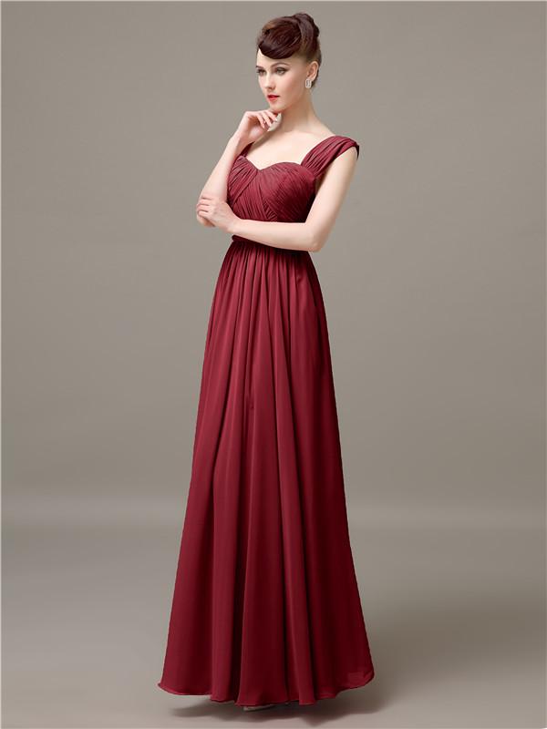 Square Chiffon Floor-Length Bridesmaid Dresses