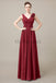 V-Neck Long Chiffon Bridesmaid Dresses