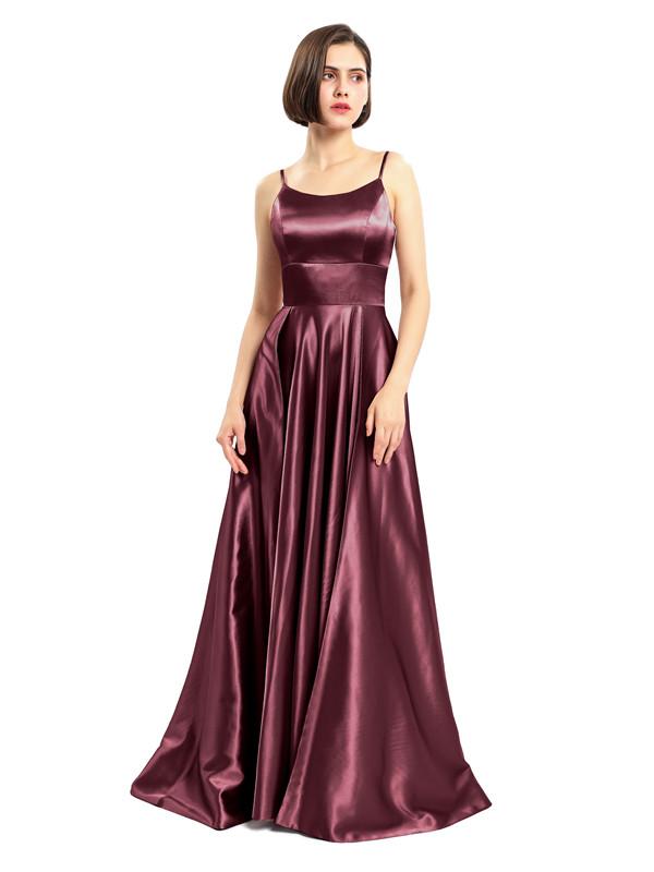 A-line Spaghetti Straps Simple Prom Dresses