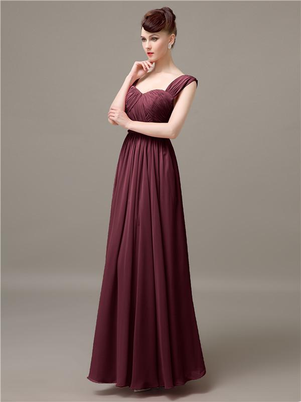 Square Chiffon Floor-Length Bridesmaid Dresses
