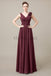 V-Neck Long Chiffon Bridesmaid Dresses